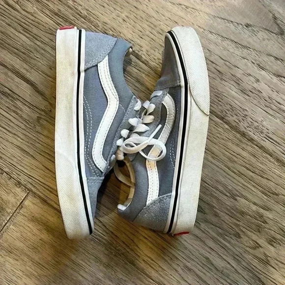 Vans Kids Old Skool Suede Canvas Skater Sneakers Dusty Blue Unisex Size Kids 13 - Picture 5 of 8